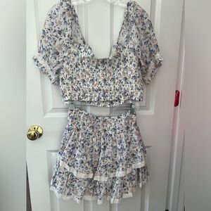 Floral two piece skirt set size large